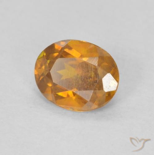 Sphalérite Orange moyen naturelle ovale, 0.53 ct, SI-I1
