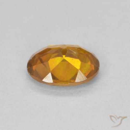 Sphalérite Orange moyen naturelle ovale, 0.53 ct, SI-I1