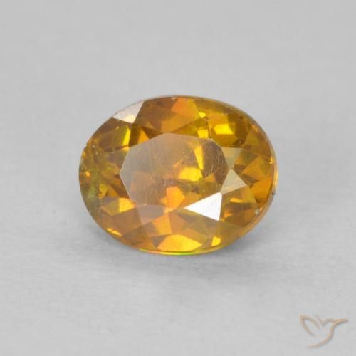 Sphalérite Orange moyen naturelle ovale, 0.70 ct, SI-I1