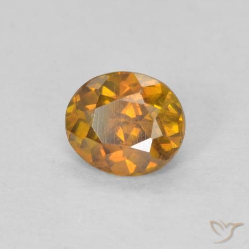 Sphalérite Orange brunâtre naturelle ovale, 0.51 ct, SI-I1