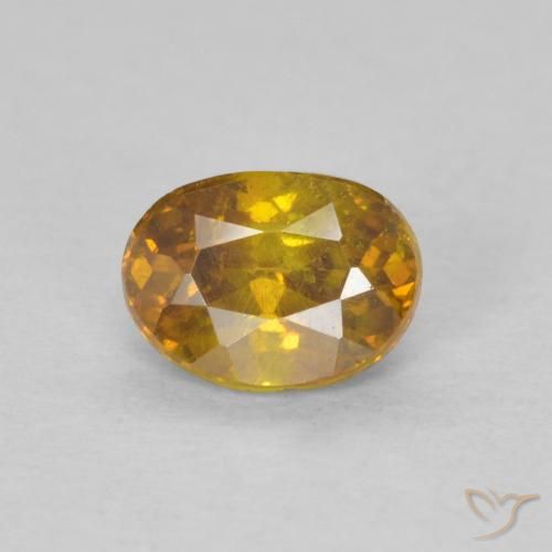 0.59ct Naturel Orange brunâtre Sphalérite, ovale, SI-I1