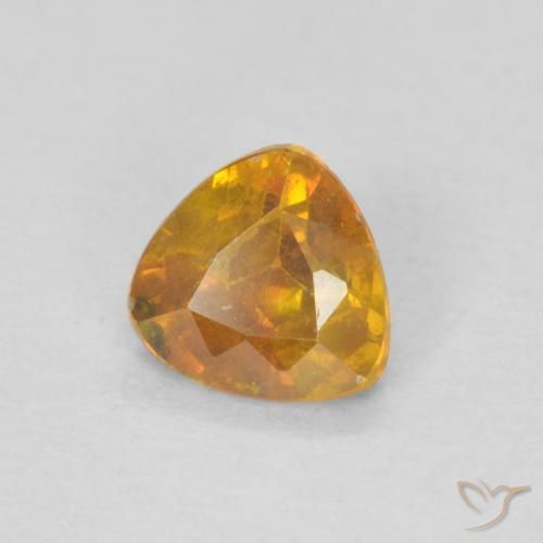 Sphalérite Orange moyen naturelle Trillion, 0.49 ct, SI-I1