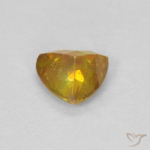 Sphalérite Orange moyen naturelle Trillion, 0.49 ct, SI-I1