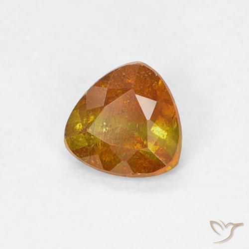 Sphalérite Orange foncé naturelle Trillion, 0.41 ct, SI-I1