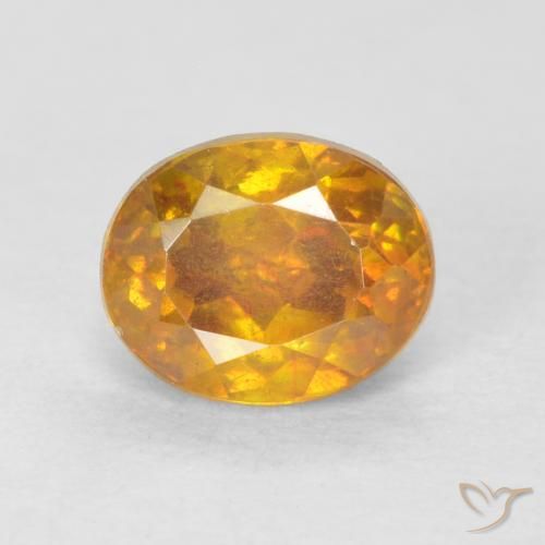 0.91ct Naturel Doré-orange foncé Sphalérite, ovale, VS-SI