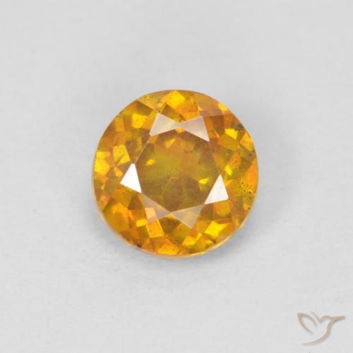 Sphalérite doré naturelle coupe roude, 1,00 ct, VS-SI