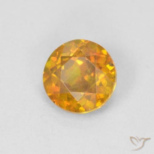 Sphalérite doré naturelle coupe roude, 1,00 ct, VS-SI