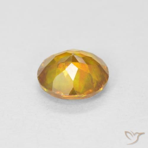 Sphalérite doré naturelle coupe roude, 1,00 ct, VS-SI
