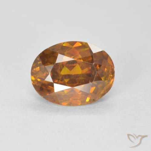 1.91ct Naturel Medium Dark-Orange Sphalérite, ovale, VS-SI