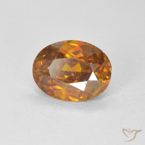 Sphalérite Medium Dark-Orange naturelle ovale, 1.91 ct, VS-SI