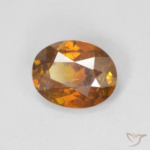Sphalérite Orange brunâtre naturelle ovale, 1.71 ct, VS-SI