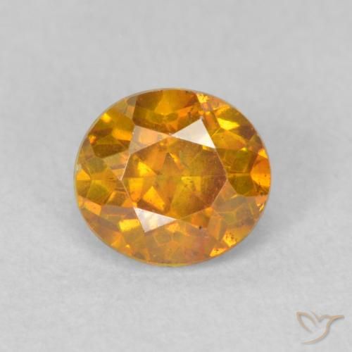 0.61ct Naturel Abricot orange Sphalérite, Tour, VS-SI