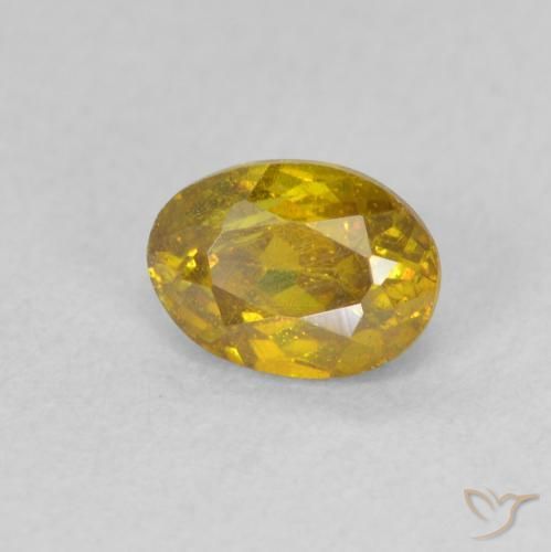 Sphalérite Doré profond naturelle ovale, 0.83 ct, VS-SI