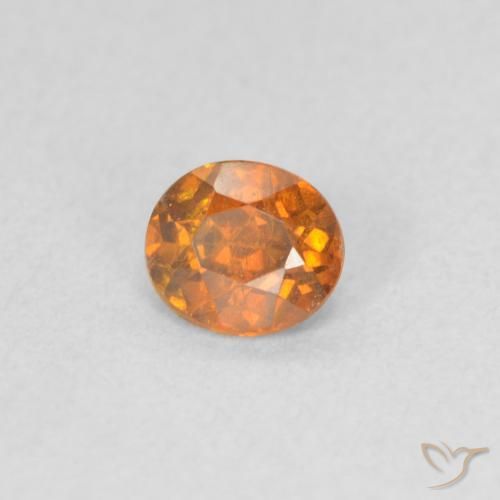 Sphalérite Orange moyen naturelle ovale, 0.43 ct, VS-SI
