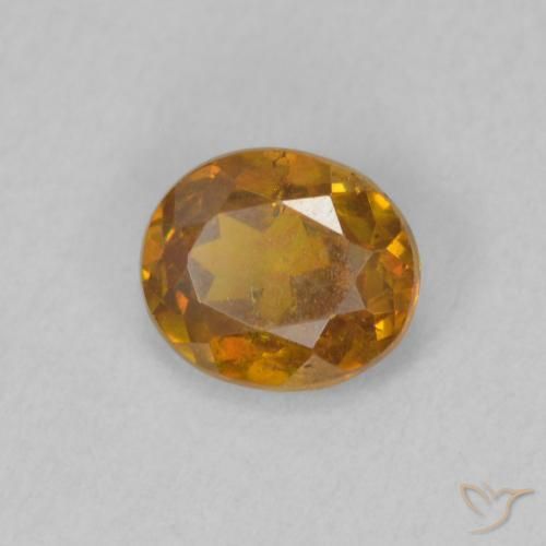 Sphalérite Orange brunâtre naturelle ovale, 0.74 ct, VS-SI