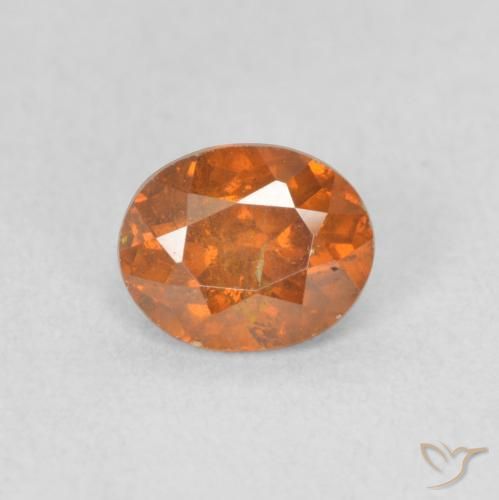 Sphalérite Orange foncé naturelle ovale, 0.82 ct, SI