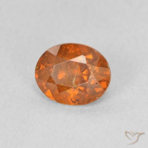 Sphalérite Orange foncé naturelle ovale, 0.82 ct, SI