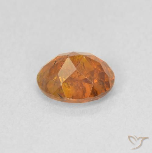 Sphalérite Orange foncé naturelle ovale, 0.82 ct, SI