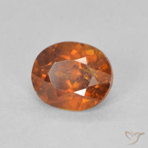 Sphalérite Orange foncé naturelle ovale, 0.93 ct, VS-SI