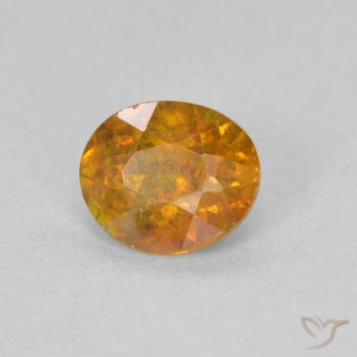 Sphalérite Medium Light-Orange naturelle ovale, 0.62 ct, VS-SI