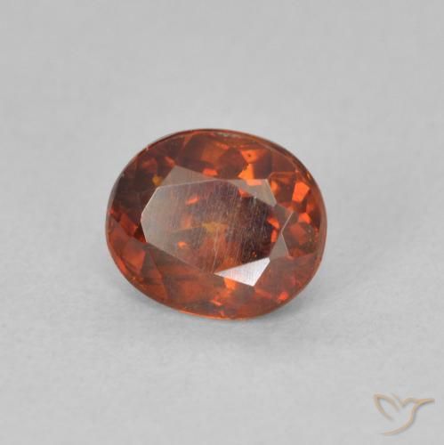 Sphalérite Orange rougeâtre naturelle ovale, 1.42 ct, SI