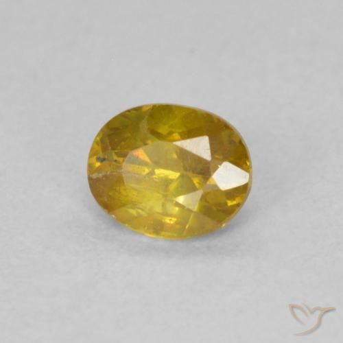 Sphalérite Jaune brunâtre naturelle ovale, 0.52 ct, VS-SI