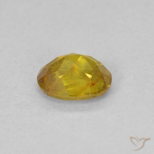 Sphalérite Jaune brunâtre naturelle ovale, 0.52 ct, VS-SI