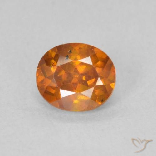 0.66ct Naturel Orange moyen Sphalérite, ovale, SI