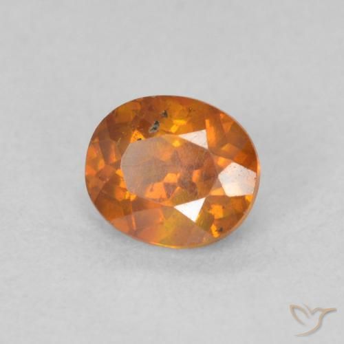 Sphalérite Orange moyen naturelle ovale, 0.66 ct, SI