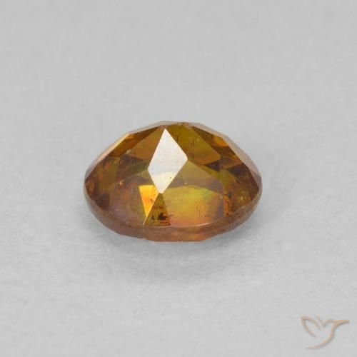 Sphalérite Orange moyen naturelle ovale, 0.68 ct, VS-SI