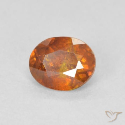 Sphalérite Orange brunâtre naturelle ovale, 0.68 ct, SI