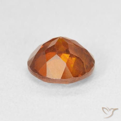 Sphalérite Orange foncé naturelle Coupe roude, 1.28 ct, VS-SI