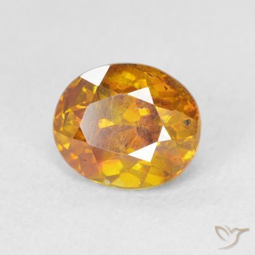 Sphalérite Orange foncé naturelle ovale, 1.46 ct, VS-SI