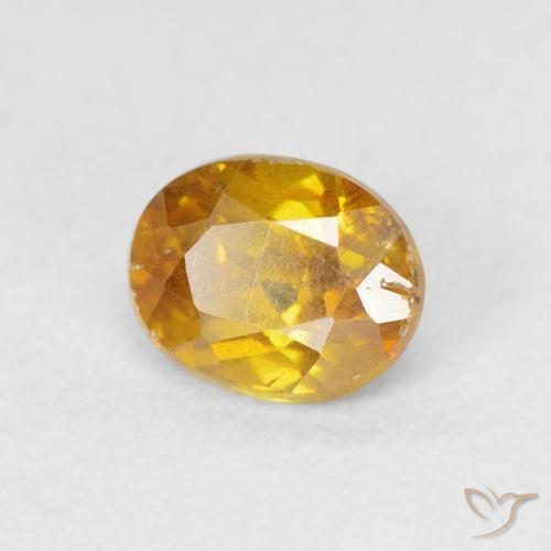 Sphalérite Abricot orange naturelle ovale, 0.79 ct, VS-SI