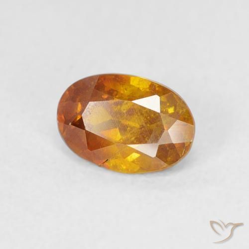 Sphalérite Orange moyen naturelle ovale, 0.87 ct, VS-SI