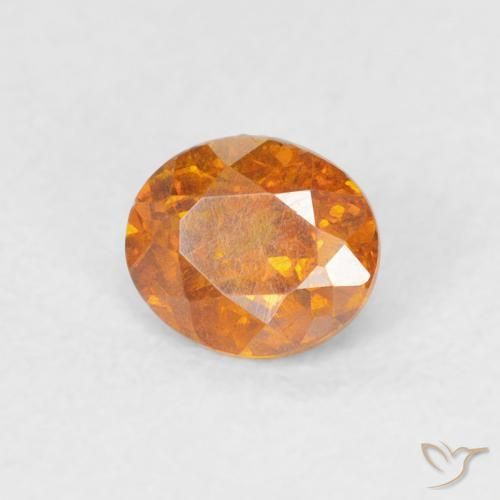 Sphalérite Orange vif naturelle ovale, 0.51 ct, SI