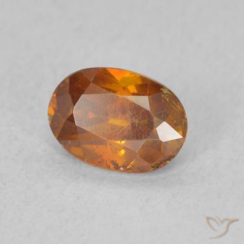 Sphalérite Orange moyen naturelle ovale, 0.62 ct, SI