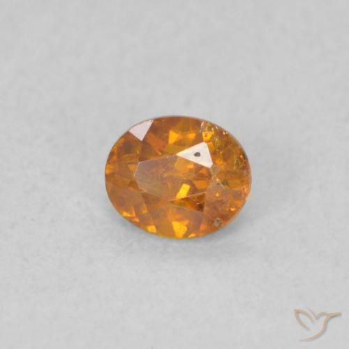 Sphalérite Orange foncé naturelle ovale, 0.33 ct, SI