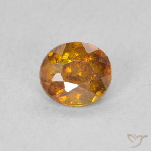 0.52ct Naturel Orange terre Sphalérite, ovale, SI