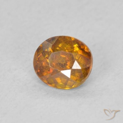 Sphalérite Orange terre naturelle ovale, 0.52 ct, SI