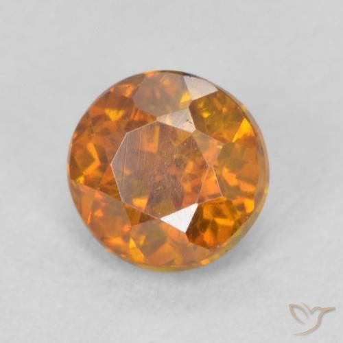 0.64ct Naturel Orange terre Sphalérite, Tour, SI