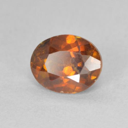 Sphalérite Orange brunâtre foncé naturelle ovale, 1.33 ct, SI