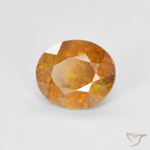 Sphalérite Miel Orange naturelle ovale, 1.25 ct, SI