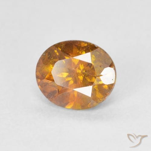 Sphalérite Orange terre naturelle ovale, 1.44 ct, SI