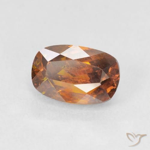 Sphalérite Orange foncé naturelle Coussin, 1.46 ct, SI