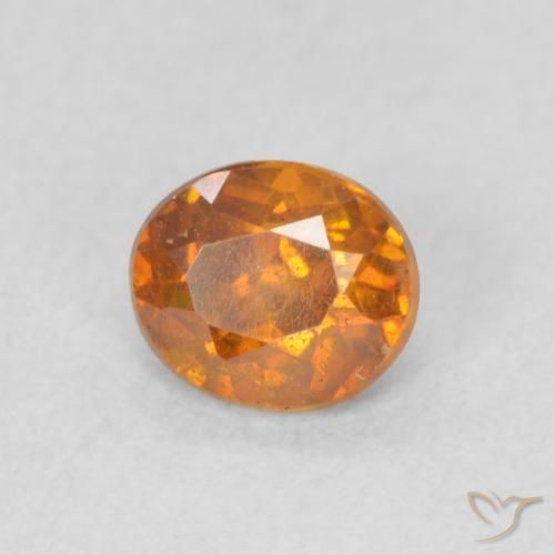 Sphalérite Ambre orange naturelle ovale, 0.54 ct, SI