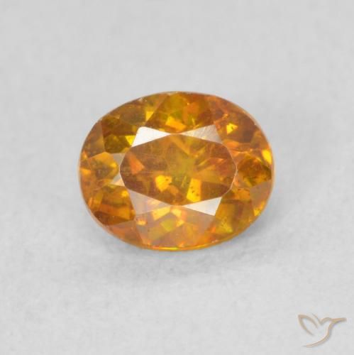 0.59ct Naturel Orange moyen Sphalérite, ovale, SI