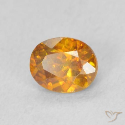 Sphalérite Orange moyen naturelle ovale, 0.59 ct, SI