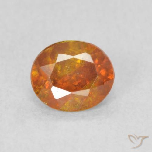0.58ct Naturel Orange terre Sphalérite, ovale, SI