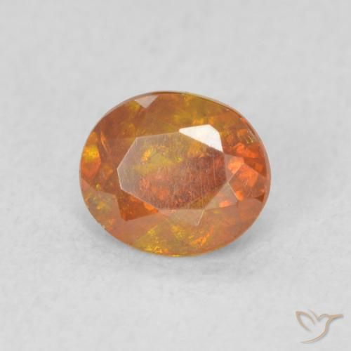 Sphalérite Orange terre naturelle ovale, 0.58 ct, SI